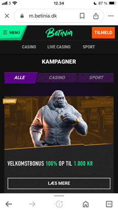 Betinia mobil app, casino velkomst tilbud, bedste casino i Danmark med licens